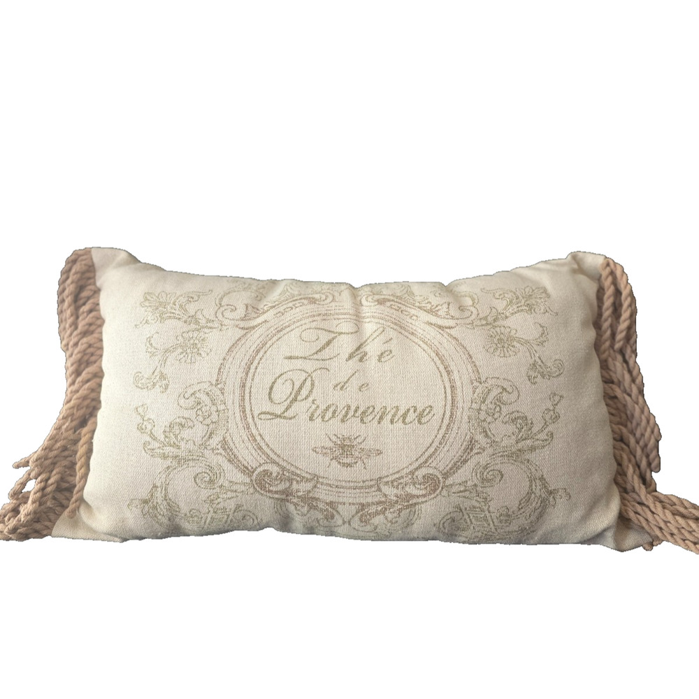 Shabby Chic French Country "The de Provence" 12" x 20" Bee Pillow w/Fringe